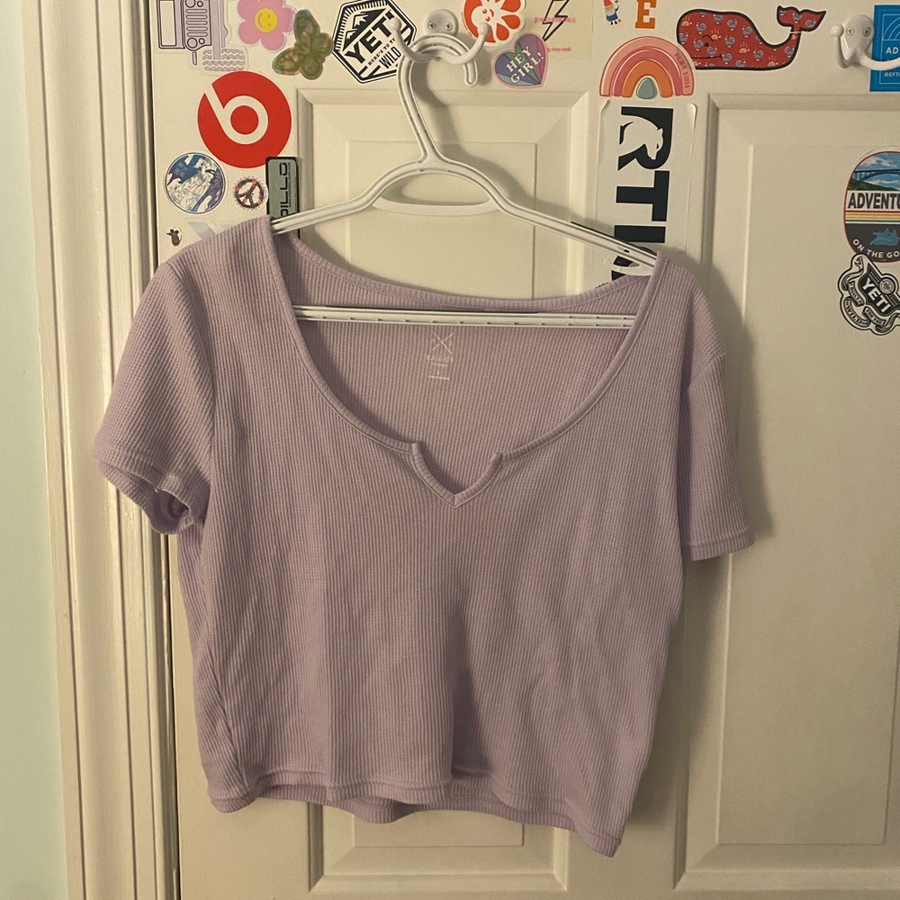 PacSun basics waffle knit notch neck top size large